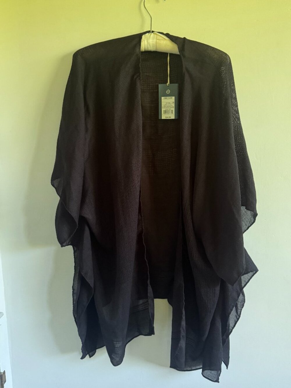 NWT Universal Thread Black Cover Up Kimono Swim Beach OS